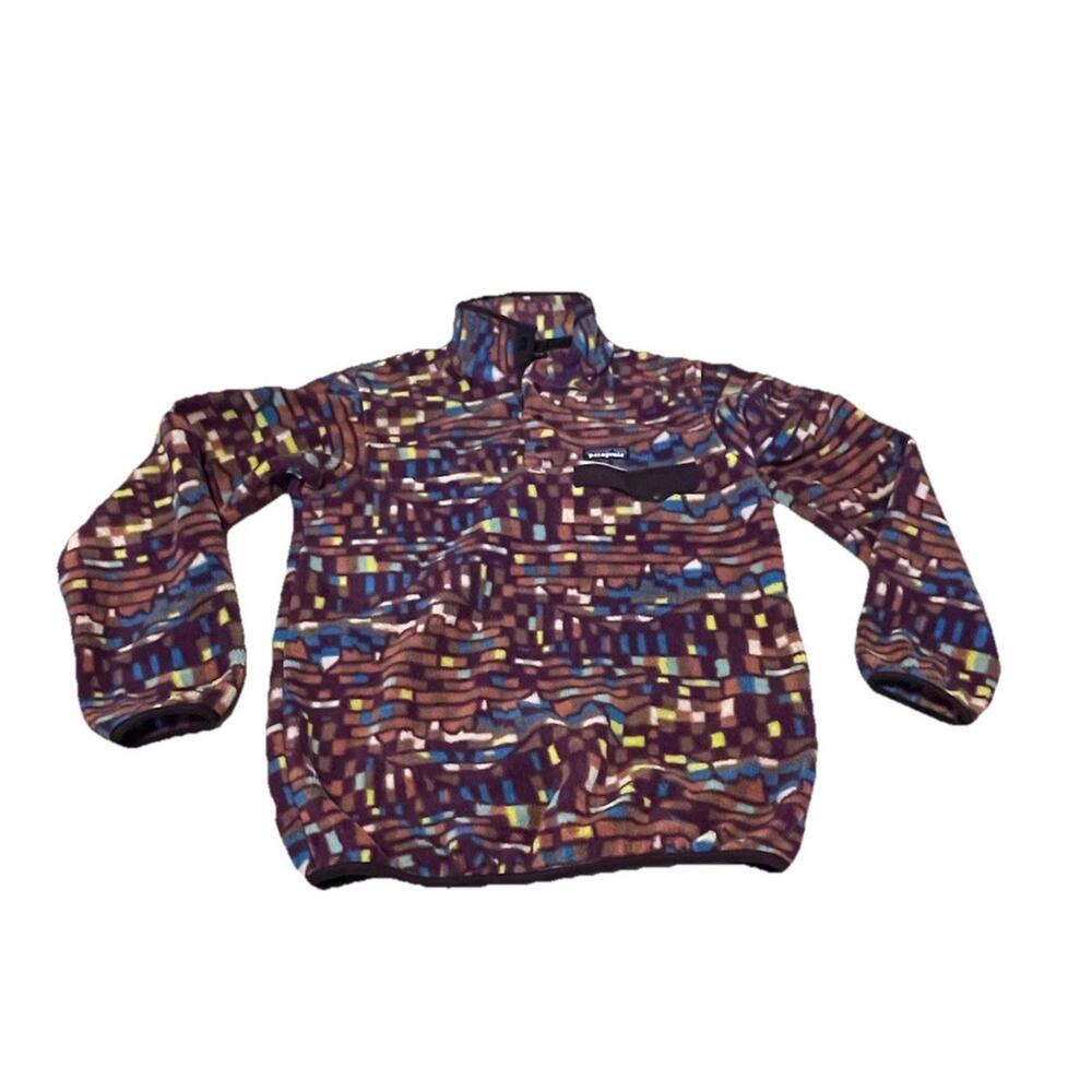 Patagonia Jacket Womens‎ Sz XS Fitz Roy Patchwork Night Plum Fleece Gorpcore H85